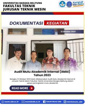 Pelaksanaan Audit Mutu Akademik Internal di Jurusan Teknik Mesin UBB